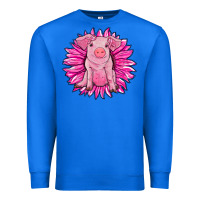 True Royal pink sunflower pig Premium Sweatshirt - RanaPortraitStore