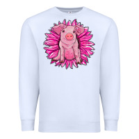 White pink sunflower pig Premium Sweatshirt - RanaPortraitStore