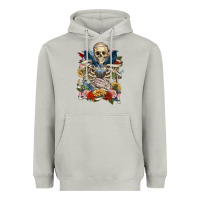 Moon Dust Flower Boho Skull Skeleton Heavyweight Hoodie - RanaPortraitStore