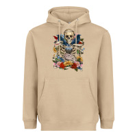 Mushroom Flower Boho Skull Skeleton Heavyweight Hoodie - RanaPortraitStore