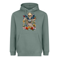 Sage Flower Boho Skull Skeleton Heavyweight Hoodie - RanaPortraitStore