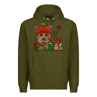 Army Green merry pawmas christmas yorkie Premium Hoodie - Jasminsmagicworld