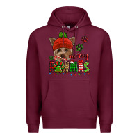 Burgundy merry pawmas christmas yorkie Premium Hoodie - Jasminsmagicworld