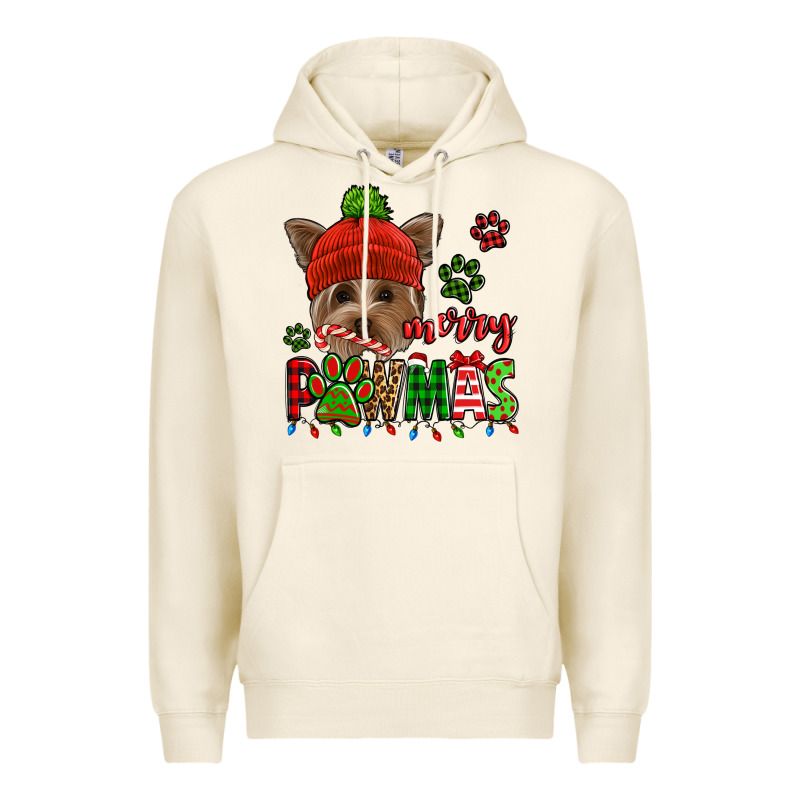 Merry Pawmas Christmas Yorkie Premium Hoodie by Jasminsmagicworld | Teevron