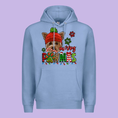 Merry Pawmas Christmas Yorkie Premium Hoodie Designed By Jasminsmagicworld
