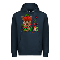 Navy merry pawmas christmas yorkie Premium Hoodie - Jasminsmagicworld