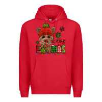 Red merry pawmas christmas yorkie Premium Hoodie - Jasminsmagicworld