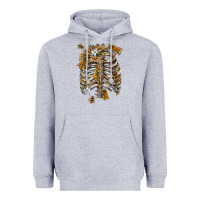 Heather Grey Flower rib cage bees Heavyweight Hoodie - RanaPortraitStore
