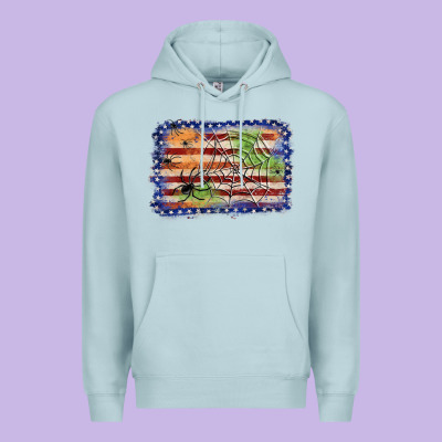 American Flag Halloween Background Premium Hoodie Designed By Jahusdesignshop