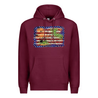 Burgundy American flag halloween background Premium Hoodie - JahusDesignShop