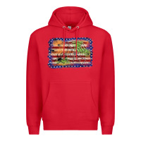 Red American flag halloween background Premium Hoodie - JahusDesignShop