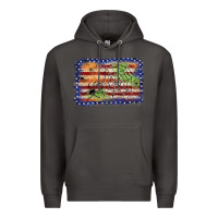 Smoke American flag halloween background Premium Hoodie - JahusDesignShop