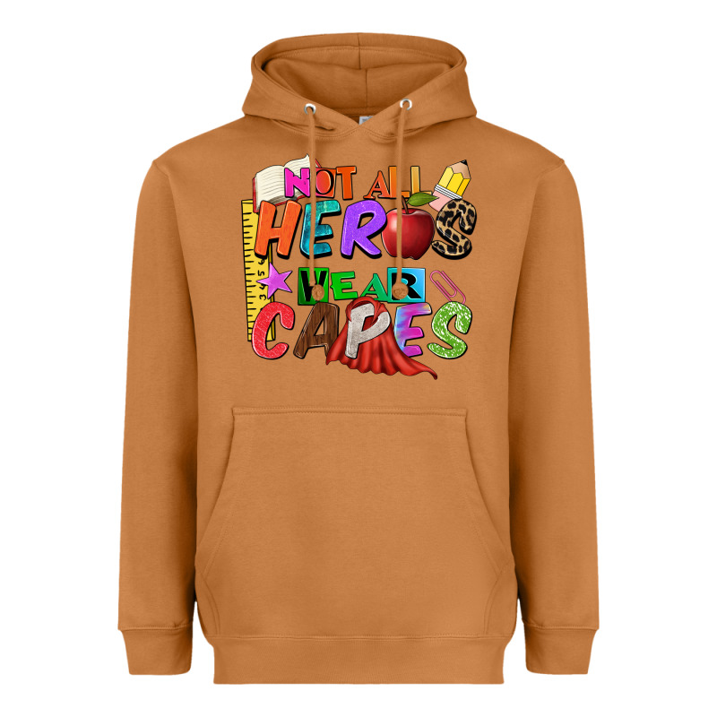 Not All Heros Wear Capes Heavyweight Hoodie by Zillion Design Studio | Teevron