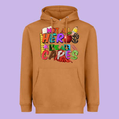 Not All Heros Wear Capes Heavyweight Hoodie Designed By Zillion Design Studio