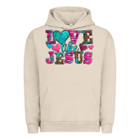 Pigment French Oak love like jesus valentine's day Urban Hoodie - AdoDesignShop