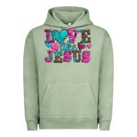 Pigment Oil Green love like jesus valentine's day Urban Hoodie - AdoDesignShop