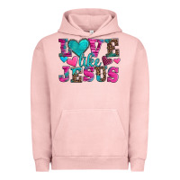 Pigment Salmon love like jesus valentine's day Urban Hoodie - AdoDesignShop
