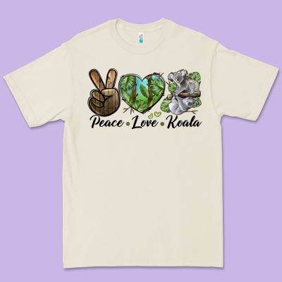 Peace Love Koala Premium Tee Designed By Lillyallendesigns