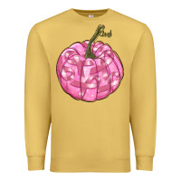 Antique Gold pink pumpkin with breast cancer ribbons Premium Sweatshirt - RanaPortraitStore