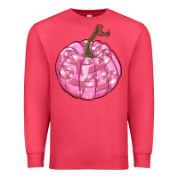 Cardinal pink pumpkin with breast cancer ribbons Premium Sweatshirt - RanaPortraitStore