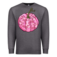 Charcoal Heather pink pumpkin with breast cancer ribbons Premium Sweatshirt - RanaPortraitStore