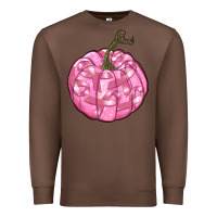Pink Pumpkin With Breast Cancer Ribbons Premium Sweatshirt | Teevron