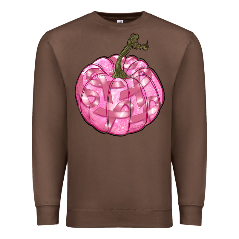 Pink Pumpkin With Breast Cancer Ribbons Premium Sweatshirt by RanaPortraitStore | Teevron