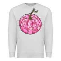 Dove Grey pink pumpkin with breast cancer ribbons Premium Sweatshirt - RanaPortraitStore