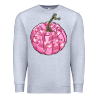 Heather Grey pink pumpkin with breast cancer ribbons Premium Sweatshirt - RanaPortraitStore