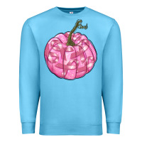 Ocean Blue pink pumpkin with breast cancer ribbons Premium Sweatshirt - RanaPortraitStore