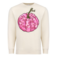 Sandshell pink pumpkin with breast cancer ribbons Premium Sweatshirt - RanaPortraitStore