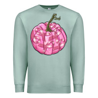 Seafoam pink pumpkin with breast cancer ribbons Premium Sweatshirt - RanaPortraitStore