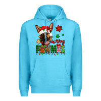 Ocean Blue merry pawmas christmas german shepherd Premium Hoodie - Jasminsmagicworld