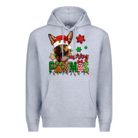 Heather Grey merry pawmas christmas german shepherd Premium Hoodie - Jasminsmagicworld