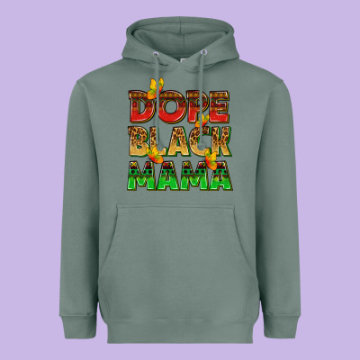 Heavyweight Hoodie dope black mama with butterflies