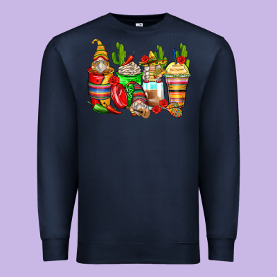 Mexican Gnomes Coffee Cups Premium Sweatshirt Designed By Zillion Design Studio