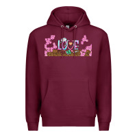 Burgundy watercolor love nurse libbey glass Premium Hoodie - BundleAndBundleShop