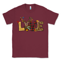 Burgundy christmas reindeer love Classic Tee - RanaPortraitStore