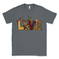 Charcoal Heather christmas reindeer love Classic Tee - RanaPortraitStore