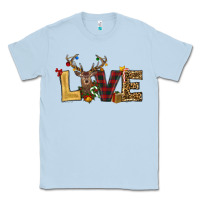 Dusty Blue christmas reindeer love Classic Tee - RanaPortraitStore