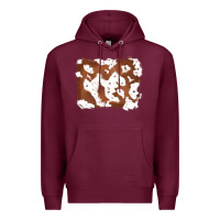 Burgundy cowhide Premium Hoodie - RanaPortraitStore