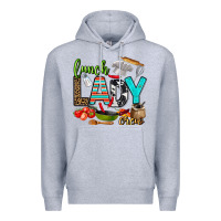 Heather Grey lunch lady crew Premium Hoodie - AdoDesignShop