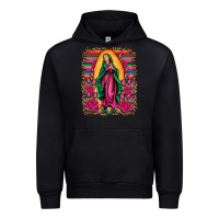 Black our lady of guadalupe serape background Urban Hoodie - Artiststas