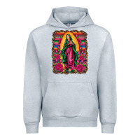 Heather Grey our lady of guadalupe serape background Urban Hoodie - Artiststas