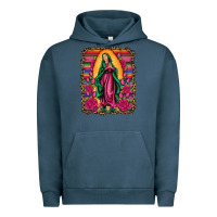 Pigment Midnight Navy our lady of guadalupe serape background Urban Hoodie - Artiststas