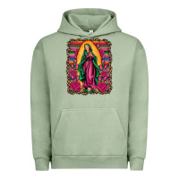 Pigment Oil Green our lady of guadalupe serape background Urban Hoodie - Artiststas