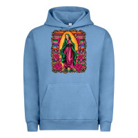 Pigment Pebble Blue our lady of guadalupe serape background Urban Hoodie - Artiststas