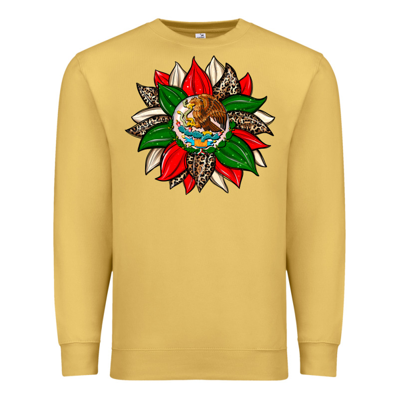 Mexican Flag Sunflower Premium Sweatshirt by Zillion Design Studio | Teevron