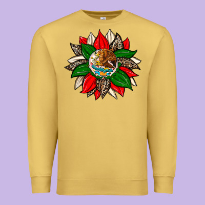 Mexican Flag Sunflower Premium Sweatshirt Designed By Zillion Design Studio
