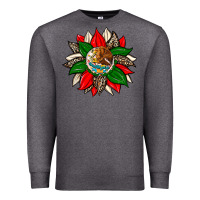 Charcoal Heather mexican flag sunflower Premium Sweatshirt - Zillion Design Studio